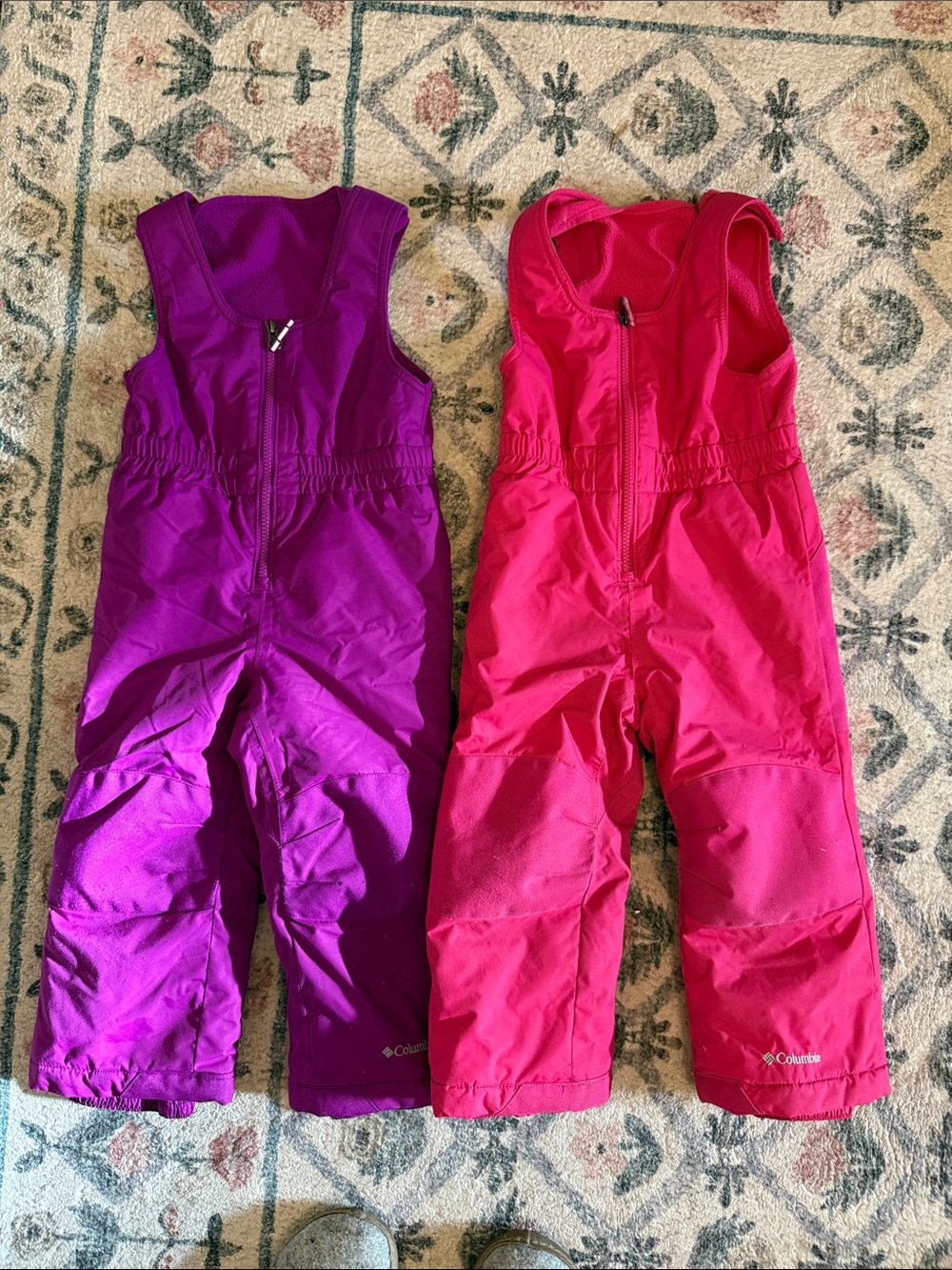 Columbia Kids Insulated Overalls in Fuchsia and Magenta